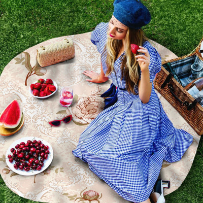 داليا زهرة يترك الرجعية مفرش المائدة المستديرة مقا...