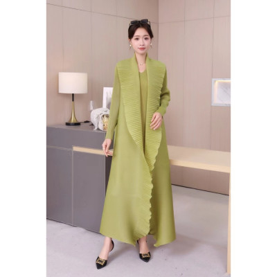 الطيات-بدلة تنورة أصلية بلون واحد ، حجم كبير ، ستر...