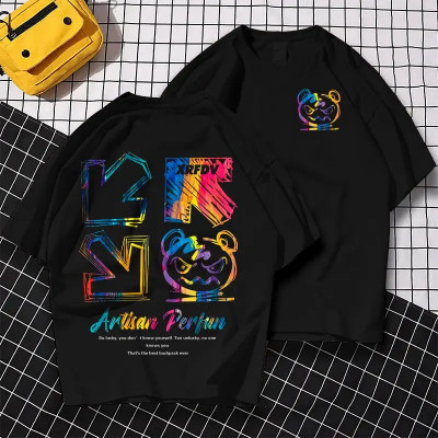 2024 new Men's summer anime printing plus size T-s...