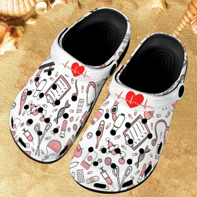 Nursing Medical Printed Non-Slip Slippers Breathab...