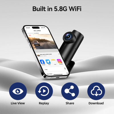 JIMIMAX G29 كاميرا داش صغيرة 2K 5.8Ghz واي فاي تدع...