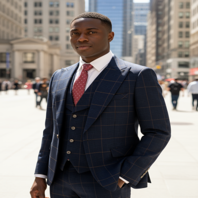 ST كاسي جودة عالية 3 قطعة بدلة متقلب مجموعة أزرق د...