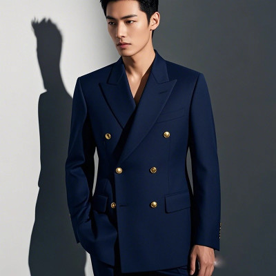 بدلة 2025 (سترة + بنطلون) بدلة زفاف غير رسمية للرج...