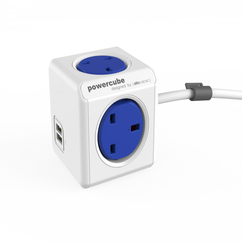 الوكاكوك - موزع كهربائي 4 منافذ توزيع للطاقة +2 USB مع كيبل 1.5متر