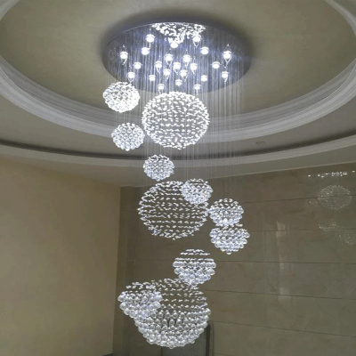 ثريا كريستالية للسقف العالي ، تركيبات إضاءة حديثة...
