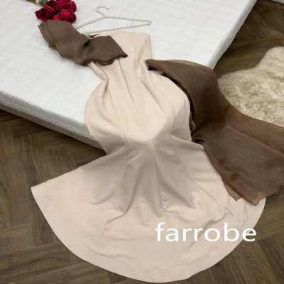 فستان ميدي بكتف واحد ، جيرسي غير رسمي ، فساتين حور...