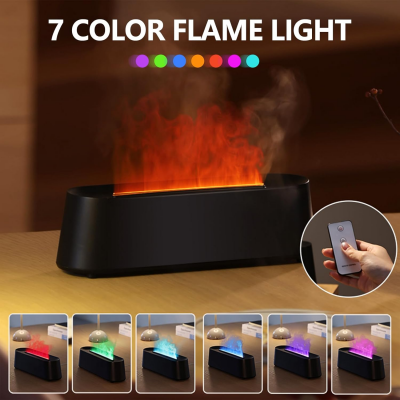 ame Aroma Essential Oil Diffuser 200ML Air Diffuser with Remote Control Cool Mist Maker 7 Colors 3D Simulation Humidifiers