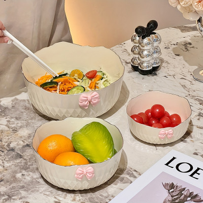 وعاء نودلز بلاستيكي بسعة كبيرة ، حاوية فواكه سلطة...