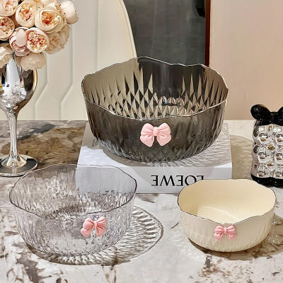 وعاء نودلز بلاستيكي بسعة كبيرة ، حاوية فواكه سلطة...