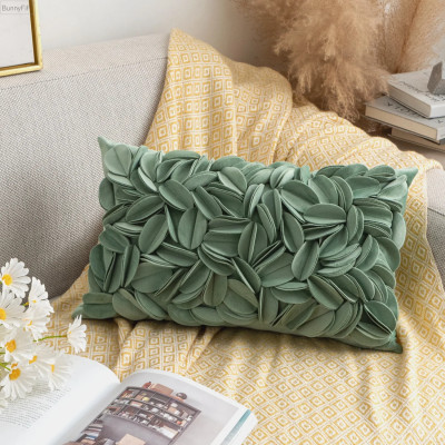 غطاء وسادة زهور يدوي دائري ، مخملي ، أقحوان ، ديكو...