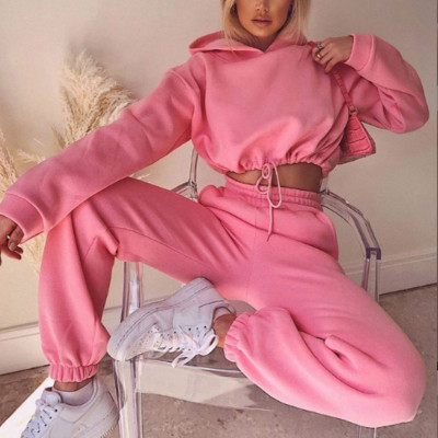 For women, long sleeve sportswear, casual suit, waist two-piece set, trendy fashion