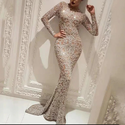 Custom small batch evening dress for women, European and American, cross-border, slimming clothes, sexy, new, spring