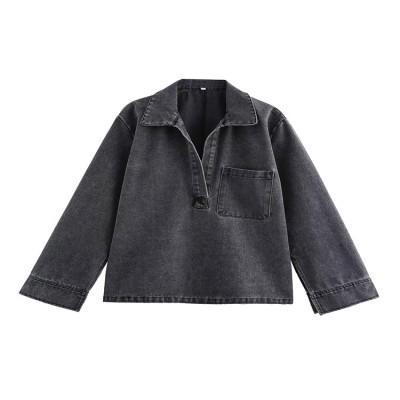 2024 الخريف الجينز مجموعات النساء بدوره إلى أسفل ط...