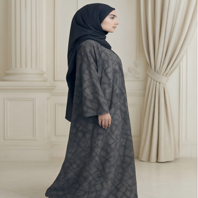 عباية نوري الفاخرة المفتوحة من الأمام من الرخام دب...