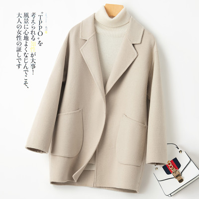 معطف شتوي جديد للخريف من الصوف على الوجهين من الصو...