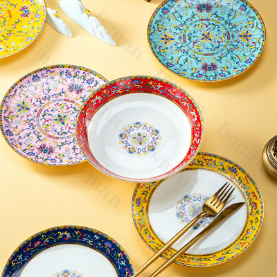 ضوء الفاخرة الذهب السكتة الدماغية السيراميك عشاء ل...