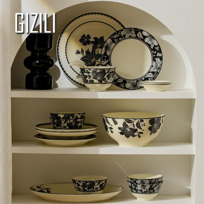 أطقم أطباق طعام سيراميك ، أواني طعام زهور عتيقة ،...