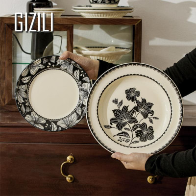 أطقم أطباق طعام سيراميك ، أواني طعام زهور عتيقة ،...