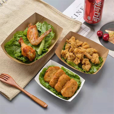 قوارب تقديم خشبية للاستعمال مرة واحدة ، صواني سوشي...