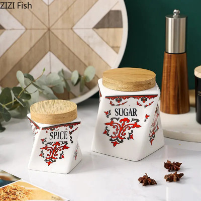 الإبداعية برطمان توابل السيراميك مع غطاء المنزل ال...