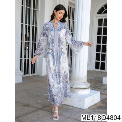 2025 الشرق الأوسط المرأة المسلمة رداء طويل قماش مط...