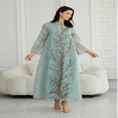 عباية عيد للنساء فستان مسلم ترتر مطرز دبي فيستدوس...