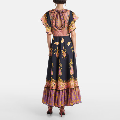 TWOTWINSTYLE Colorblock فضفاض تقسم الدانتيل يصل فس...