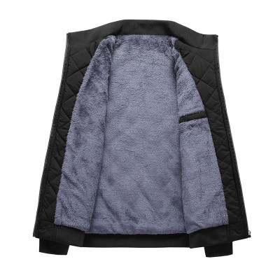 الخريف الشتاء Bomber سترة الرجال الماس نمط صوف مبط...