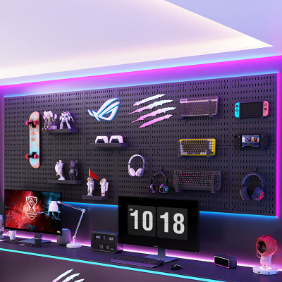 أرفف لوحات تنظيم الحائط Pegboard بدون ثقب للحمام ،...