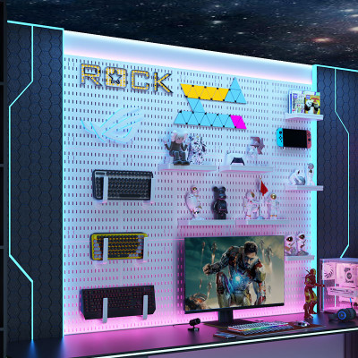 أرفف لوحات تنظيم الحائط Pegboard بدون ثقب للحمام ،...