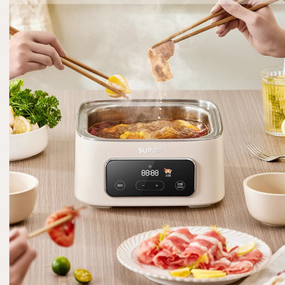 مبخرة كهربائية متعددة الوظائف مع وعاء مدمج ، آلة ط...