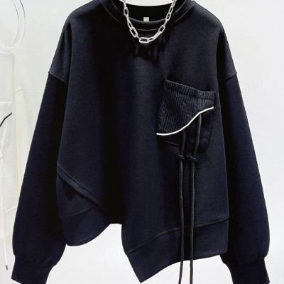 سترة نسائية كورية بلون سادة بدون غطاء للرأس للربيع...