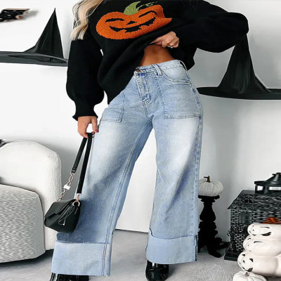 الضوء الأزرق عالية الخصر النساء الدنيم السراويل وا...