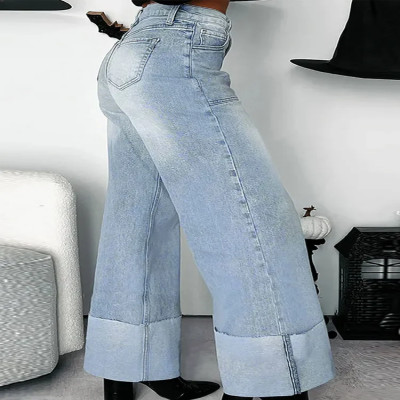 الضوء الأزرق عالية الخصر النساء الدنيم السراويل وا...