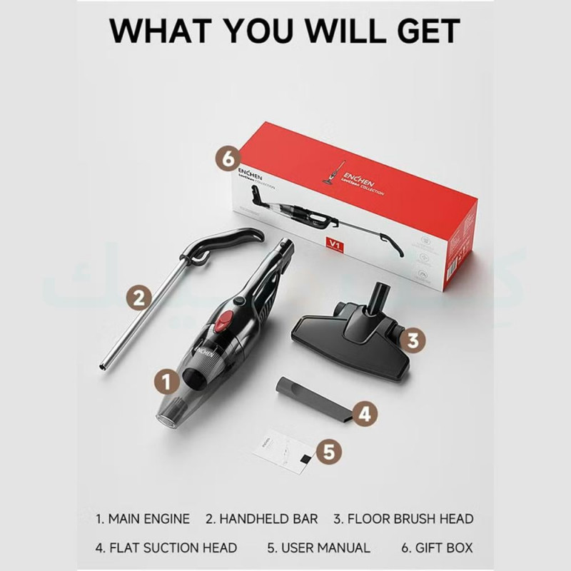 مكنسة كهربائية محمولة 2 في 1 خفيفة الوزن وقوية مع...