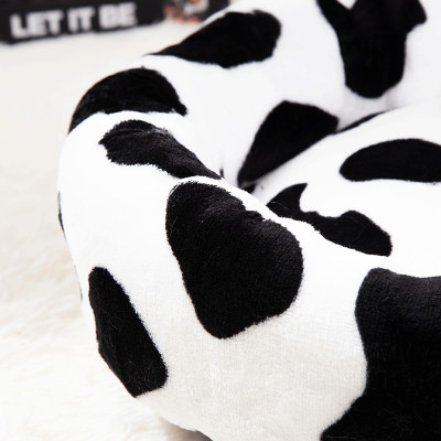 بقرة طباعة مستديرة القطط عش لينة مريحة المضادة للا...