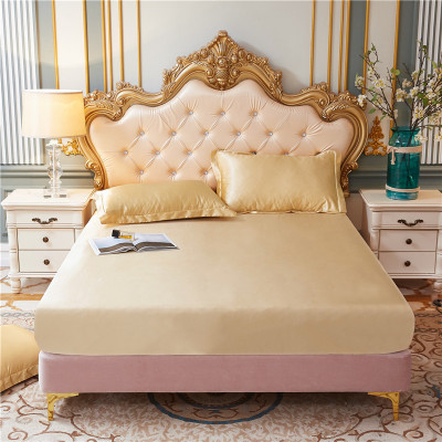 High-quality Smooth Satin Fitted Bed Sheet Queen S...