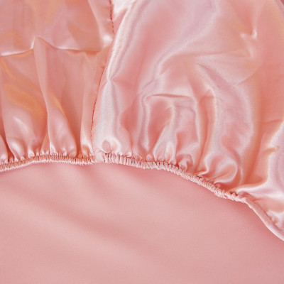 High-quality Smooth Satin Fitted Bed Sheet Queen S...