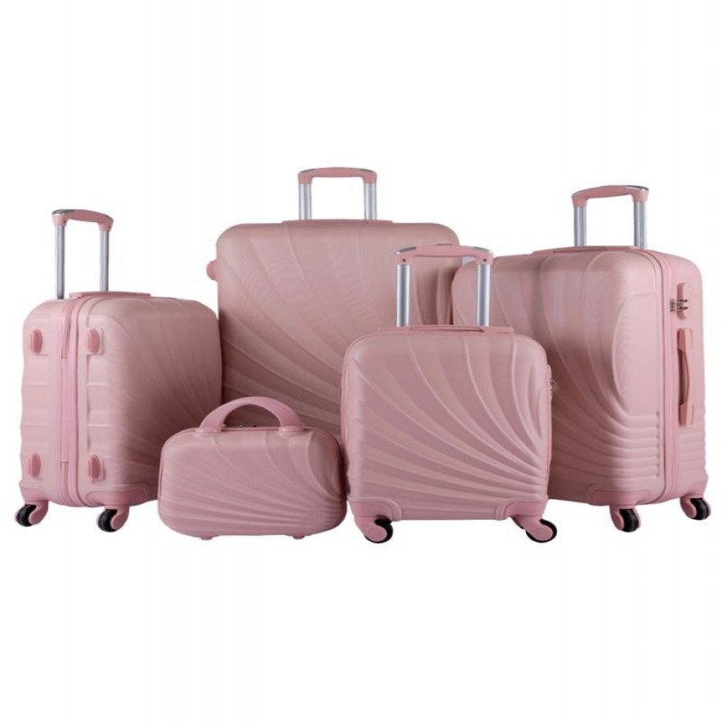 طقم شنط سفر مكون من 5 حقائب أمتعة بعجلات و بتصميم...