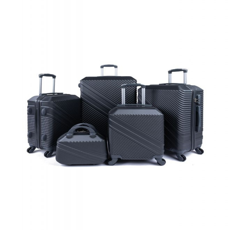 طقم شنط سفر مكون من 5 حقائب أمتعة بعجلات و بتصميم...