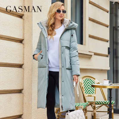 جاسمان-سترة طويلة بقلنسوة للنساء ، سترات دافئة ، م...