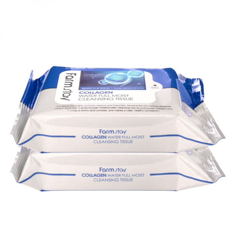 iFarm Stay Collagen-Infused Makeup Wipes pack with 30 sheetsmg