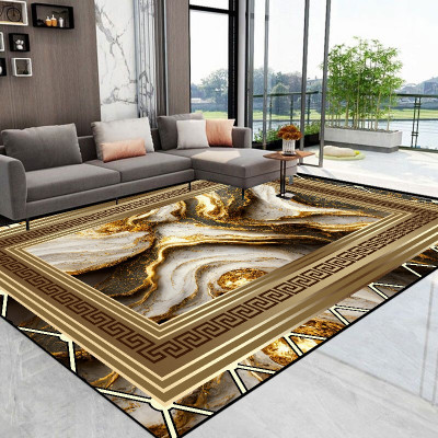Golden Abstract Marble Stripes Carpets for Living...