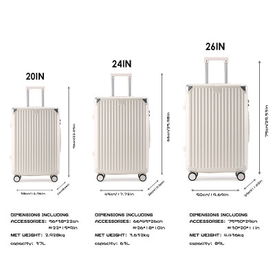 حقيبة سفر بسحاب ABS + PC متعددة الوظائف ذات سعة كب...
