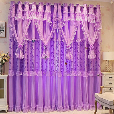 ستائر بطبقتين مع ستائر للفتيات ، ستائر جاكار لغرفة...