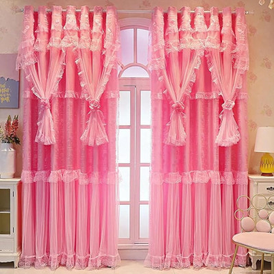 ستائر بطبقتين مع ستائر للفتيات ، ستائر جاكار لغرفة...