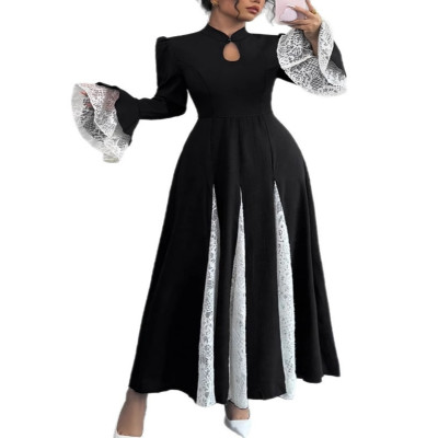 فستان نسائي عباية بأكمام مضيئة دانتيل فساتين حفلات...