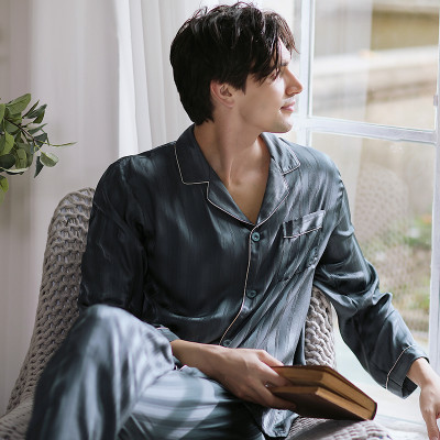 الرجال الربيع والخريف والصيف 100 منامة الحرير رقيق...