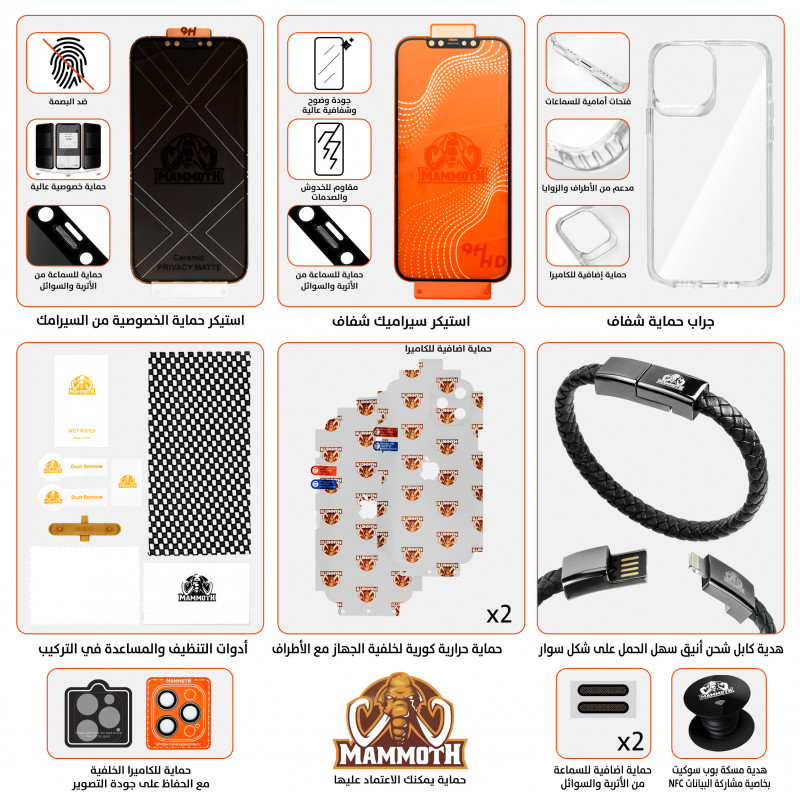 بكج حماية ايفون - ضمان ذهبي