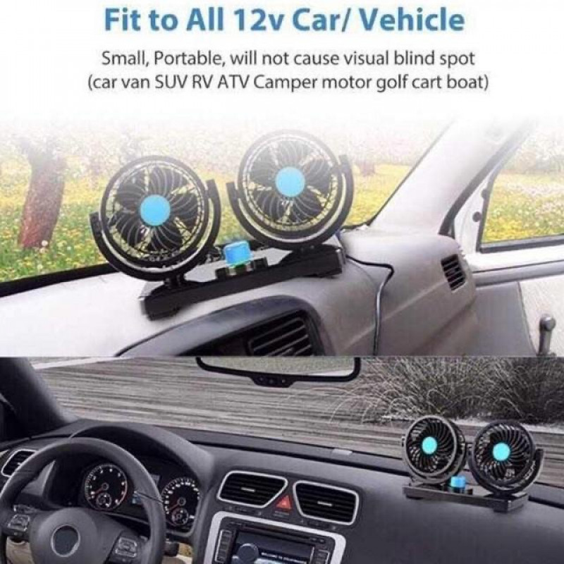 مروحة سيارة ذات رأسين تتحرك بزاوية 360 درجة